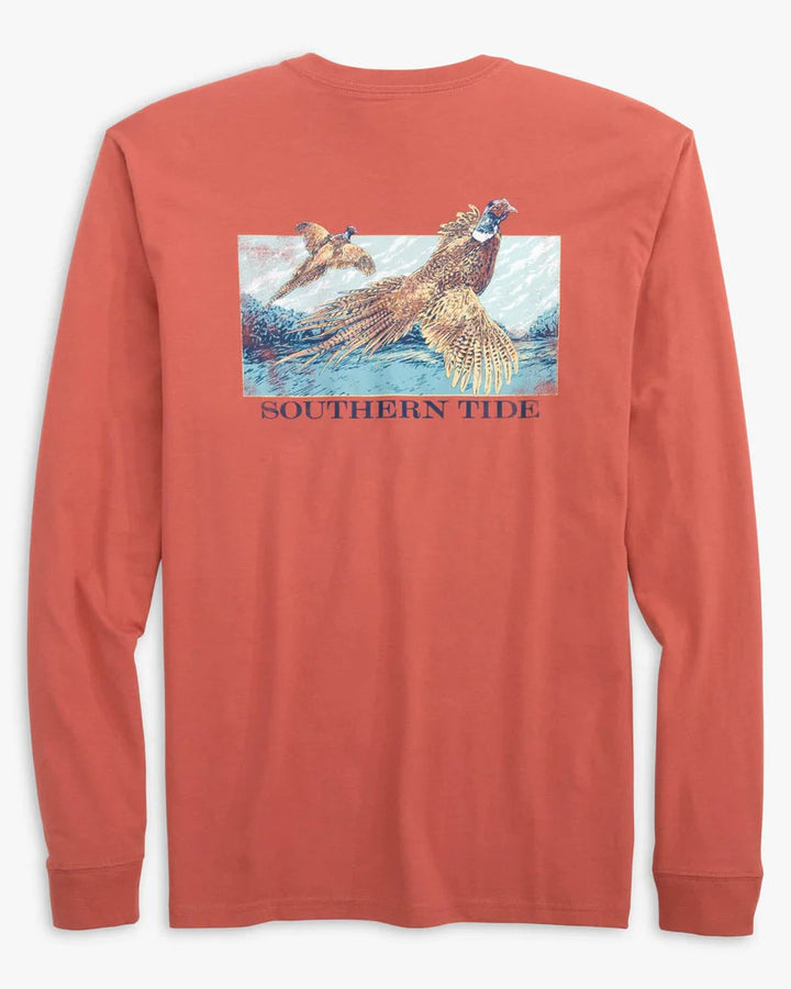 Southern Tide Have A Pheasant Day Long Sleeve T-Shirt: Dusty Coral