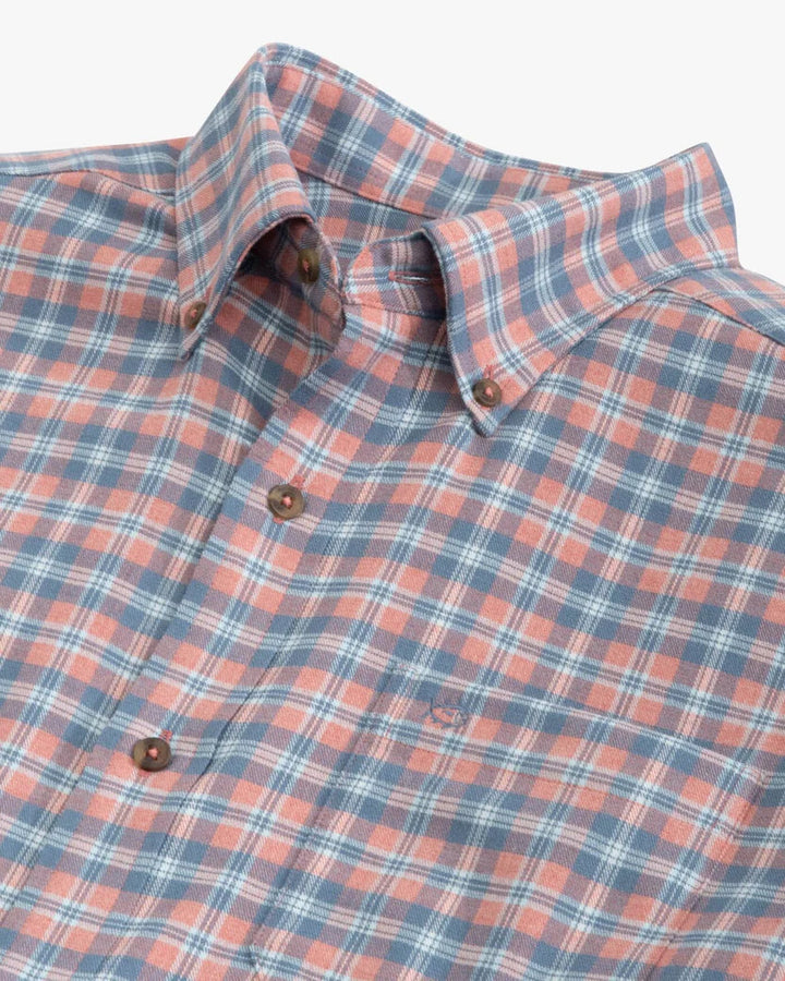 Southern Tide Heather Lakewood Plaid Sport Shirt: Heather Dusty Coral