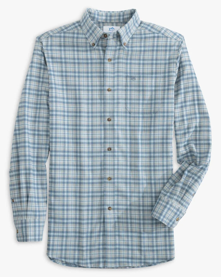 Southern Tide Heather Lakewood Plaid Sport Shirt: Heather Ultimate Grey