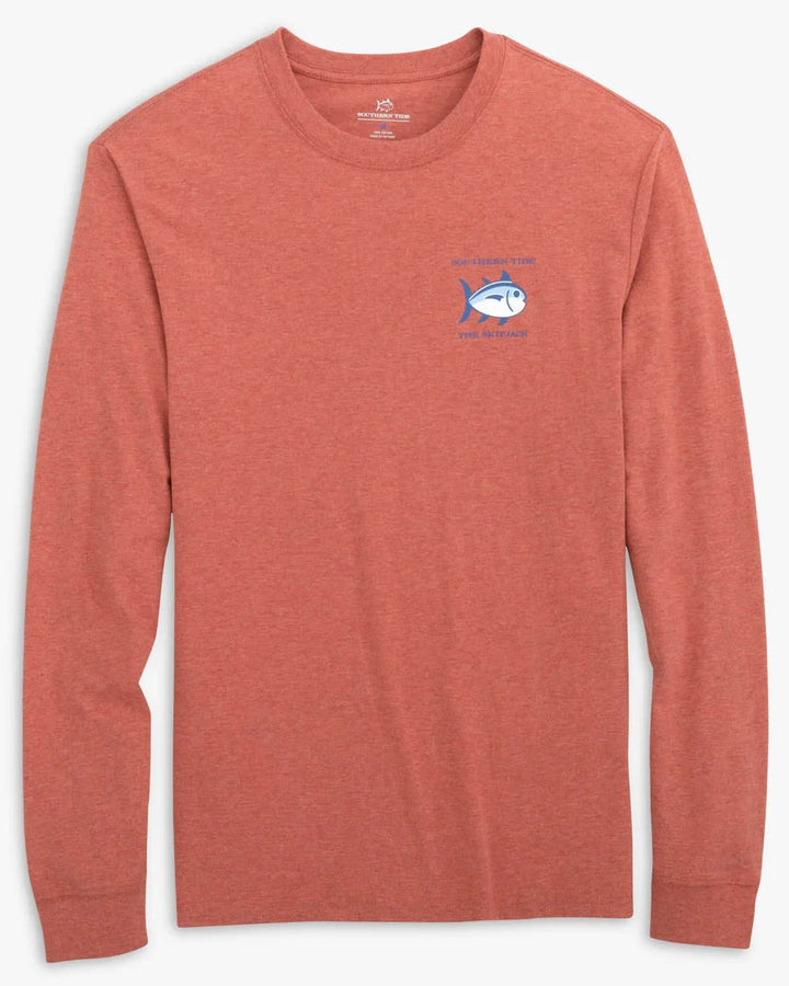 Southern Tide Heather Original Skipjack Long Sleeve T-shirt: Heather Dusty Coral