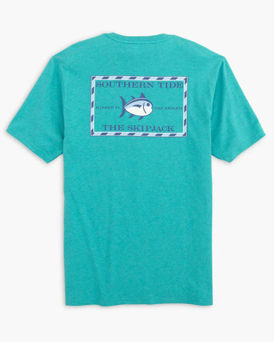 Southern Tide Heathered Original Skipjack T-Shirt: Heather Teal Depths