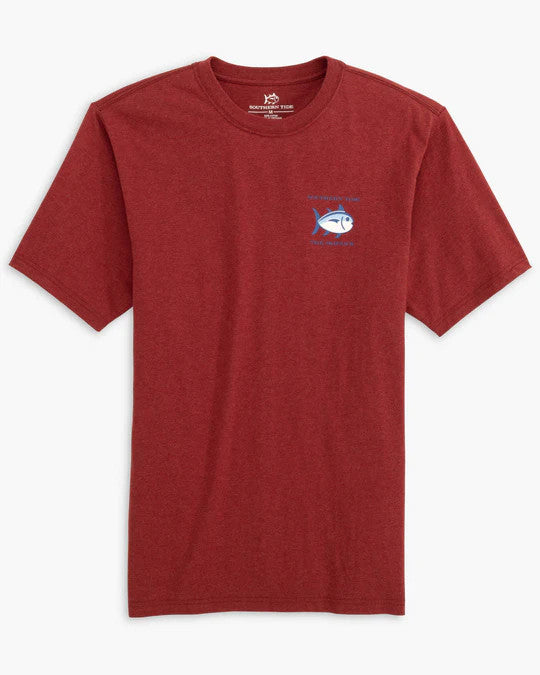 Southern Tide Heathered Original Skipjack T-Shirt: Heather Mineral Red