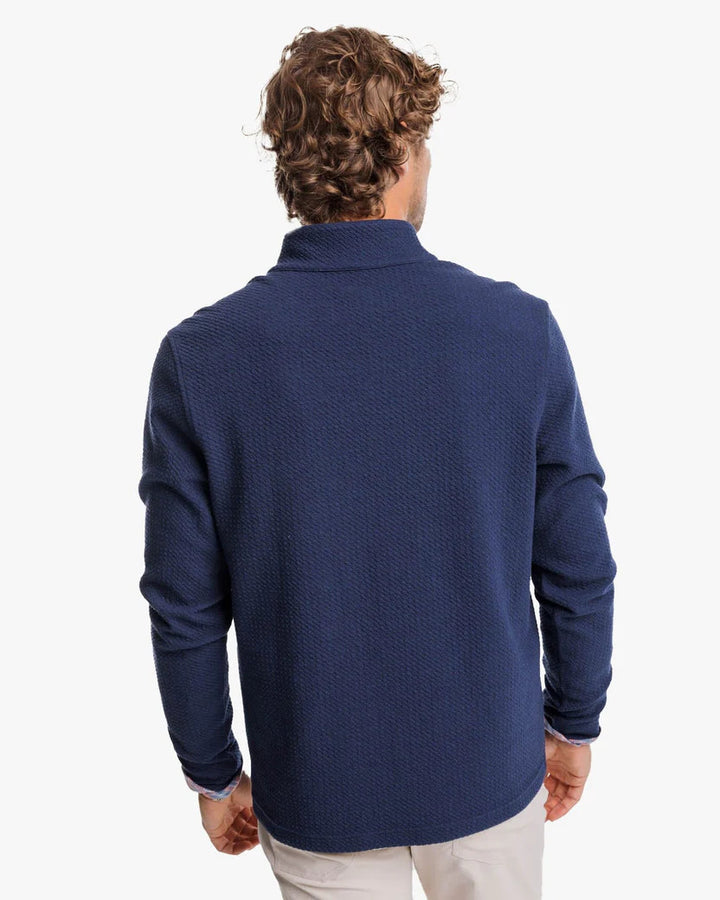 Southern Tide Heather Outbound Quarter Zip: Heather True Navy