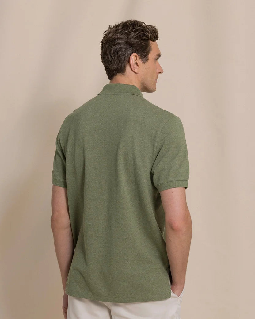 Southern Tide Heather Skipjack Polo: Heather Cedar Green