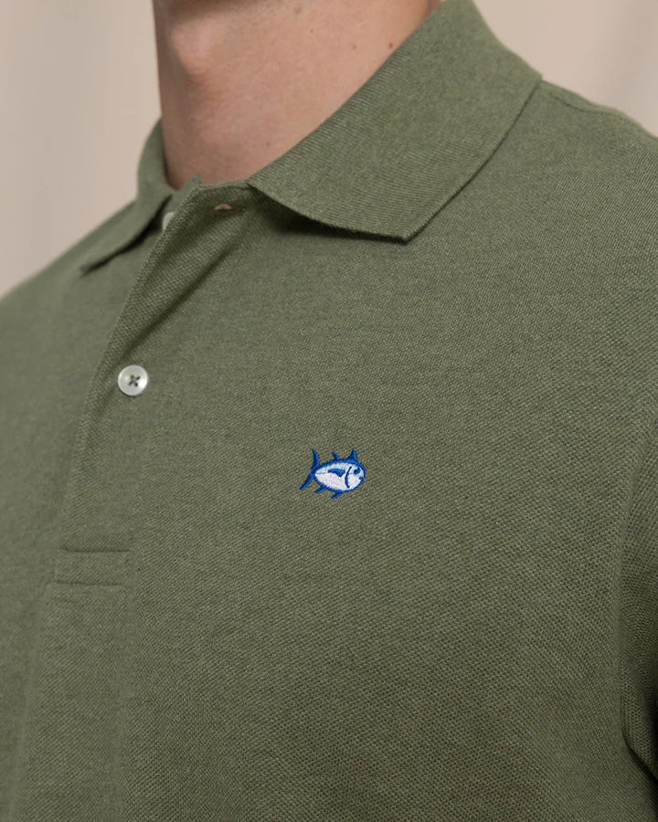 Southern Tide Heather Skipjack Polo: Heather Cedar Green