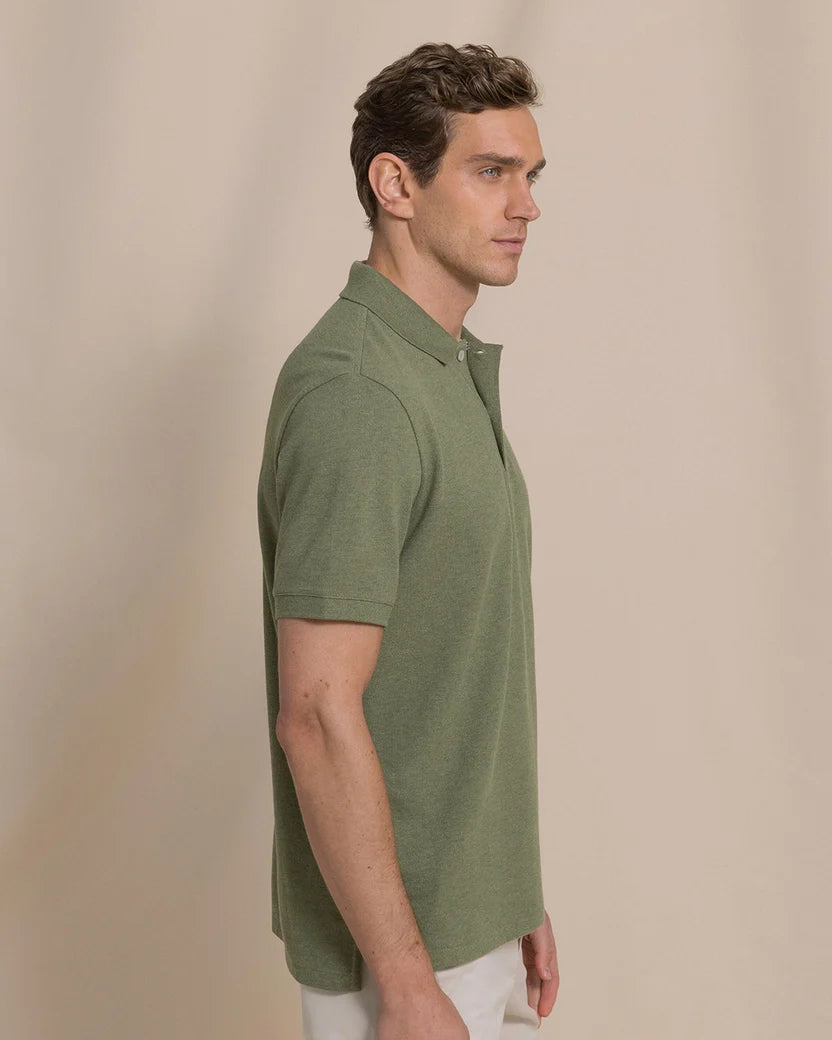 Southern Tide Heather Skipjack Polo: Heather Cedar Green