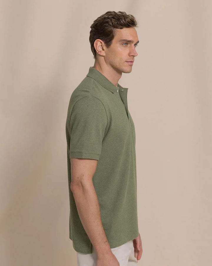 Southern Tide Heather Skipjack Polo: Heather Cedar Green