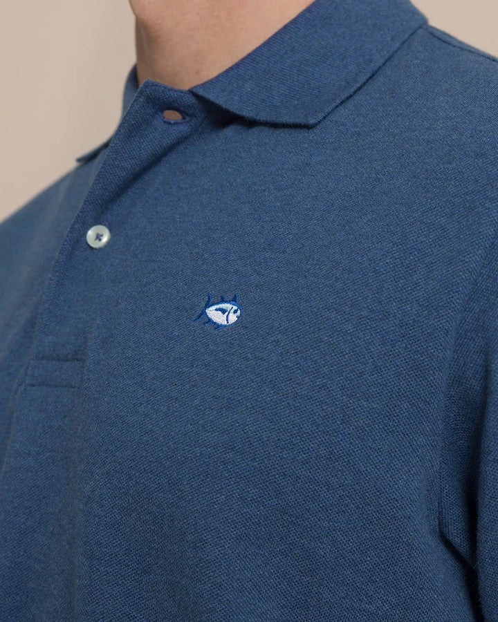 Southern Tide Heather Skipjack Polo: Heather Nautical Blue