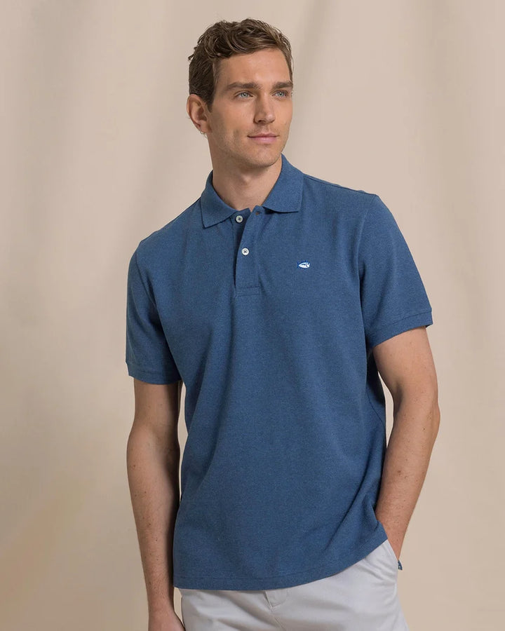Southern Tide Heather Skipjack Polo: Heather Nautical Blue
