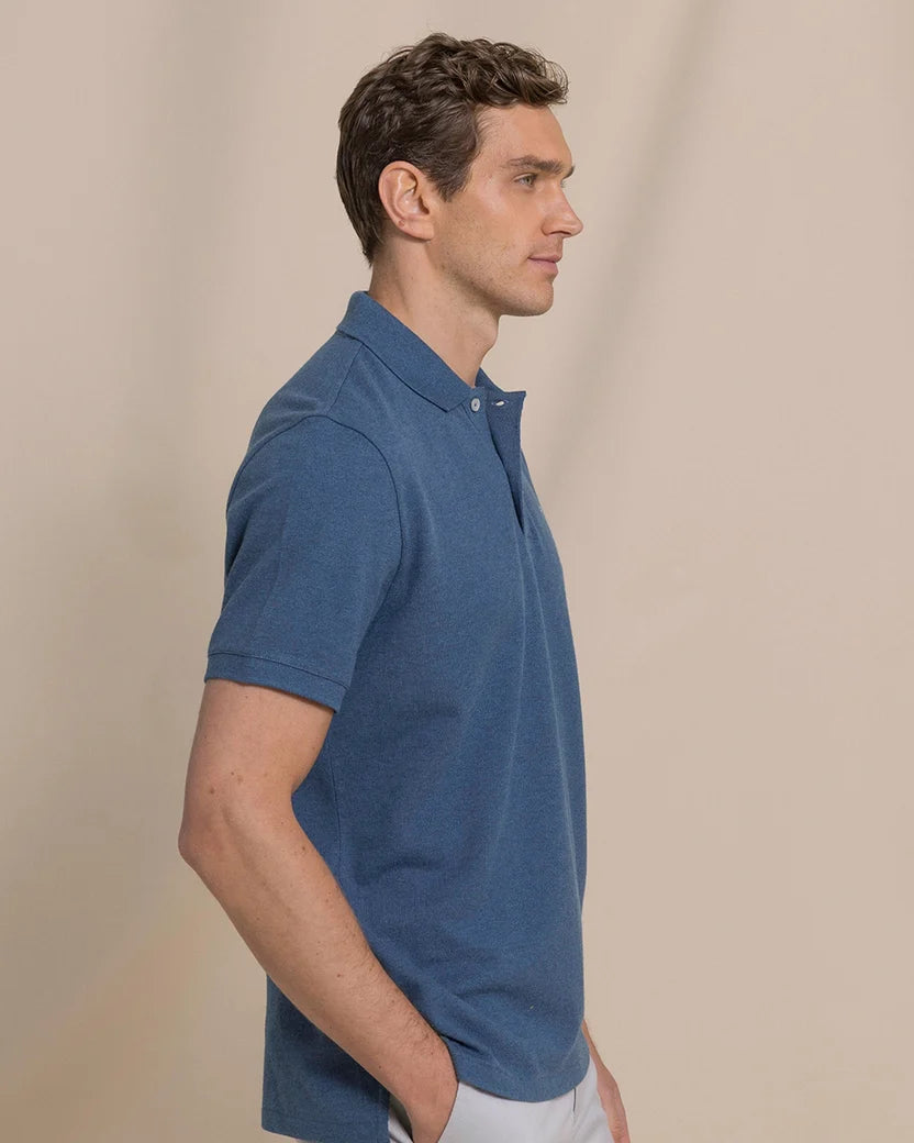 Southern Tide Heather Skipjack Polo: Heather Nautical Blue