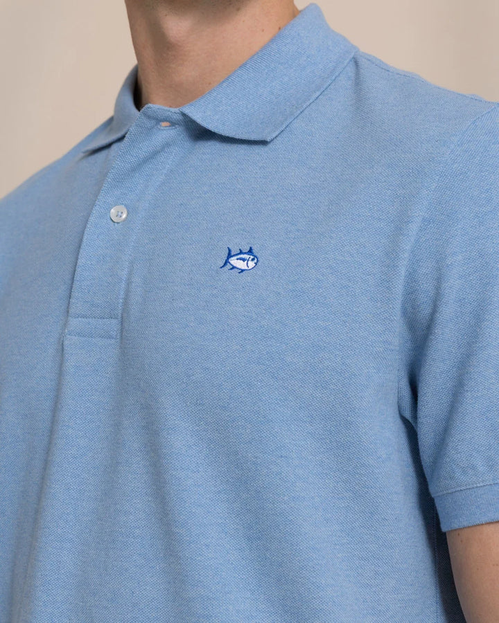 Southern Tide Heather Skipjack Polo: Heather Ocean Channel