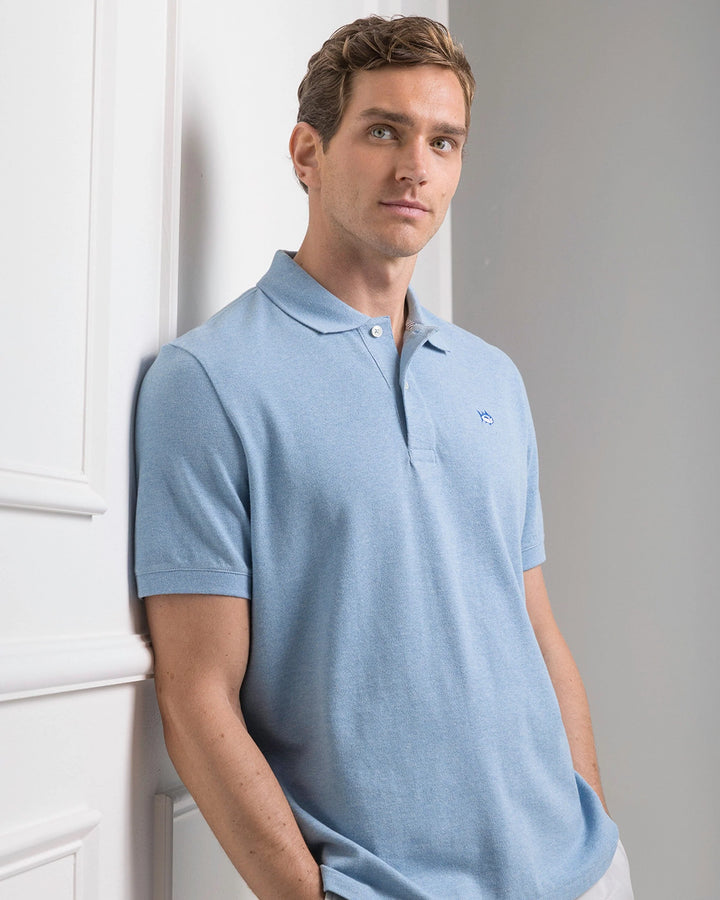 Southern Tide Heather Skipjack Polo: Heather Ocean Channel