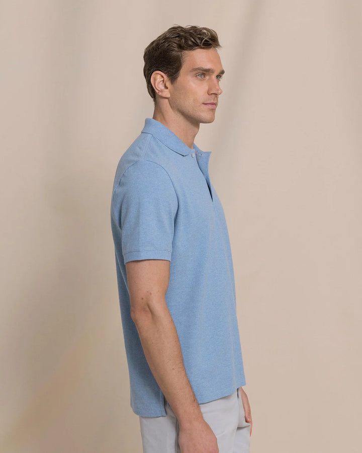 Southern Tide Heather Skipjack Polo: Heather Ocean Channel