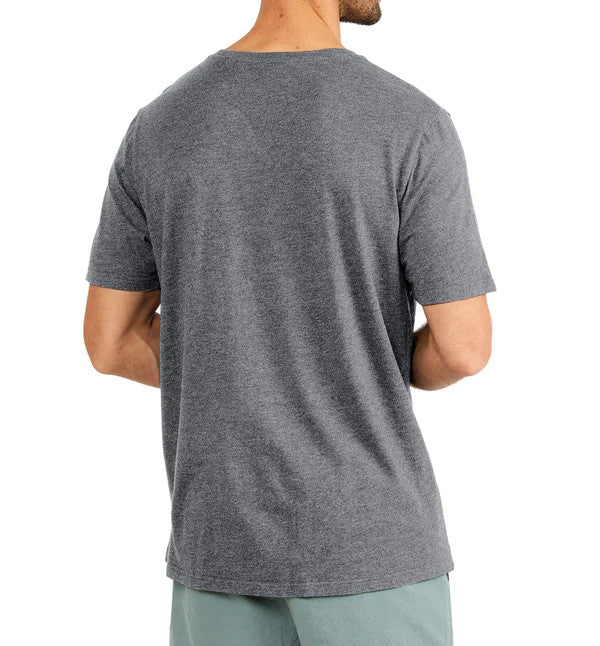 Free Fly Men's Bamboo Heritage Pocket Tee: Heather Flint