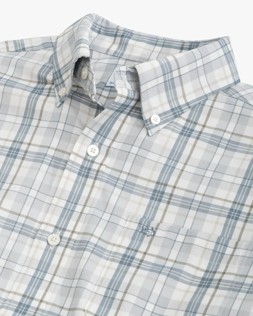 Southern Tide Highsmith Plaid Sport Shirt: Platinum Grey