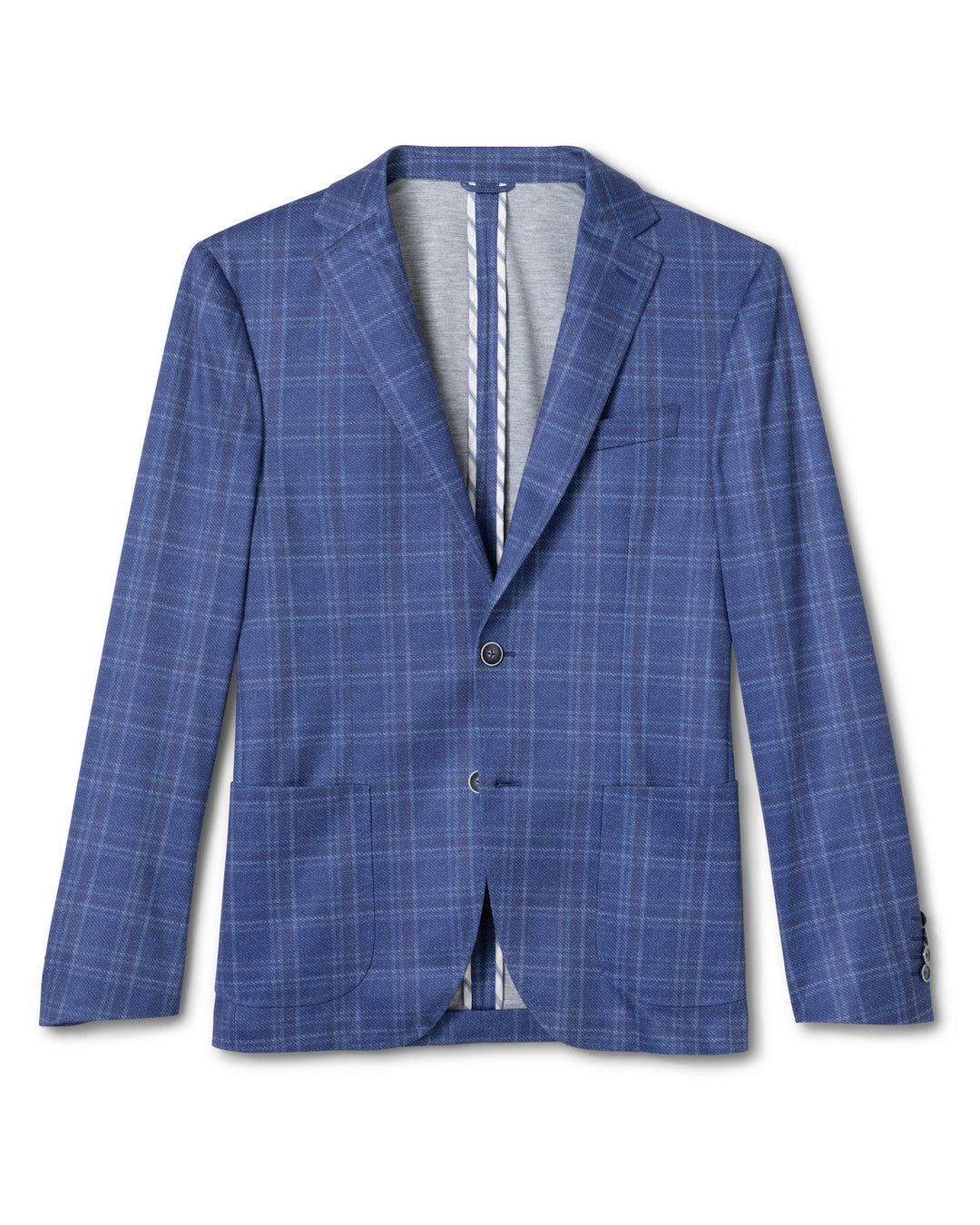 Johnnie O Donington Plaid Top Shelf Printed Knit Sport Coat: Lapis