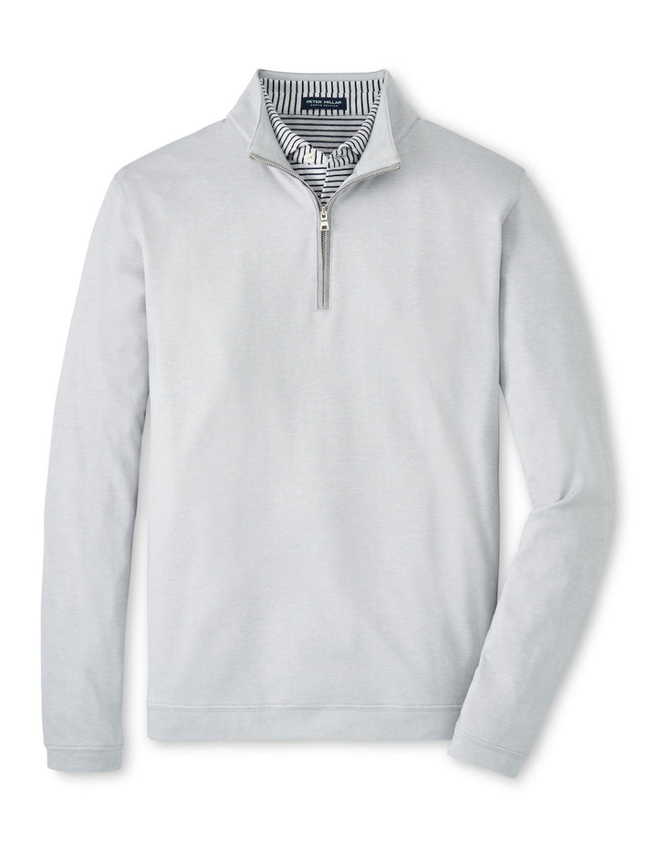 Peter Millar Albatross Cotton-Blend Piqué Quarter-Zip: Gale Grey