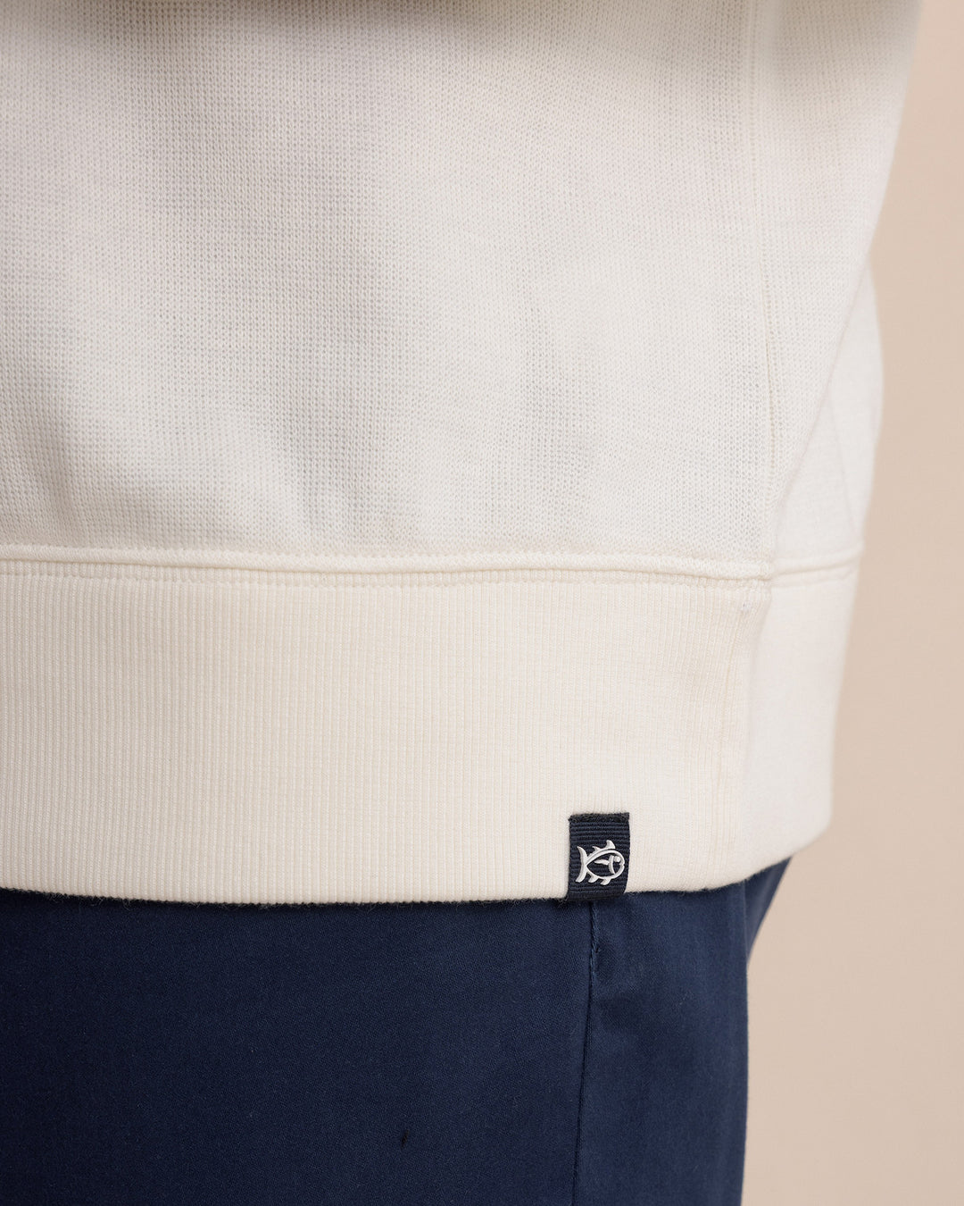Southern Tide Long Sleeve East Bay Crew: Sand White