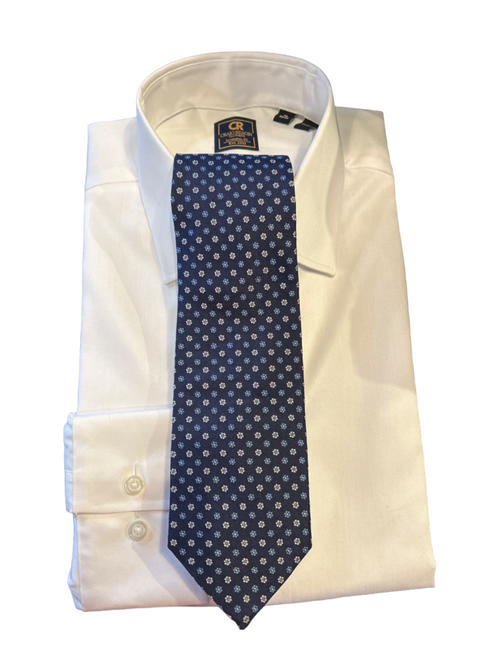 Brooks Brothers Flower Tie: Navy and White