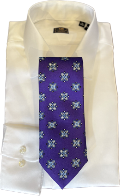 Robert Jensen Purple with Grey and Blue Windmill Necktie