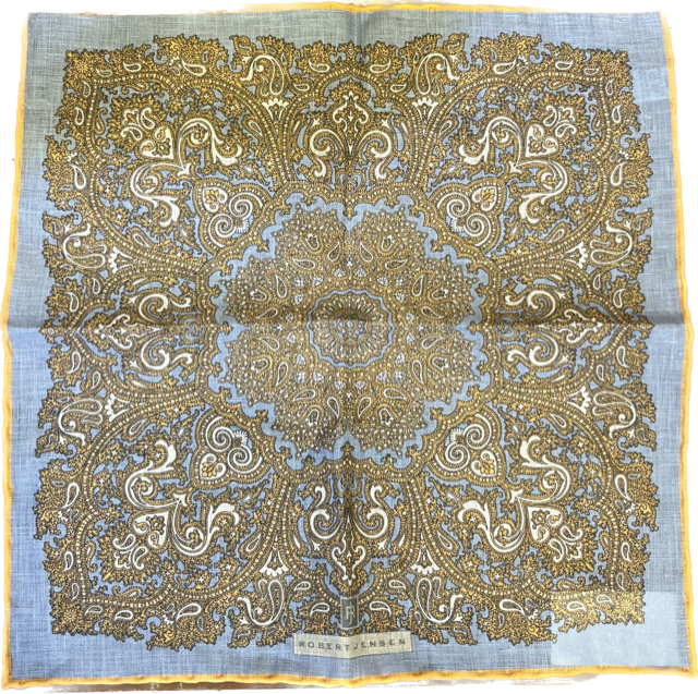 Robert Jensen Paisley Square: Gold and Blue