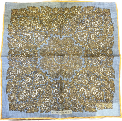 Robert Jensen Paisley Square: Gold and Blue