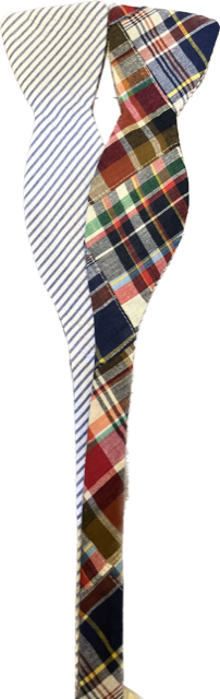 Craig Reagin Patchwork/Blue Stripe Bowtie