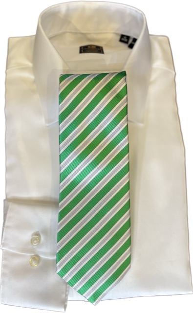 Robert Jensen Green With Blue Micro Stripe Necktie