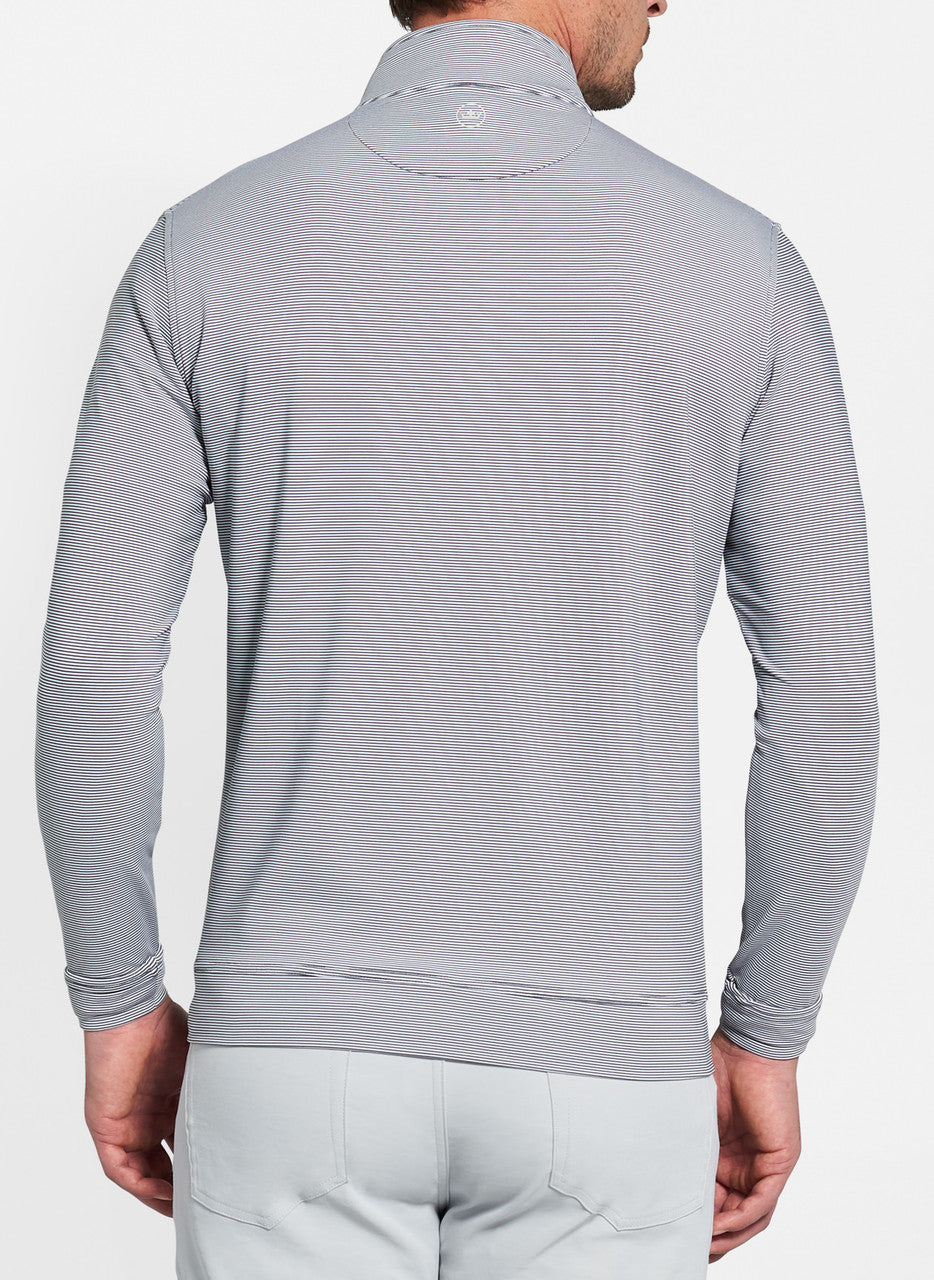 Peter Millar Perth Sugar Stripe Performance Quarter-Zip - Iron/White