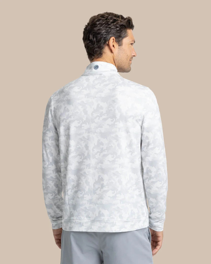 Southern Tide University of South Carolina Island Camo Print Cruiser Quarter Zip: White