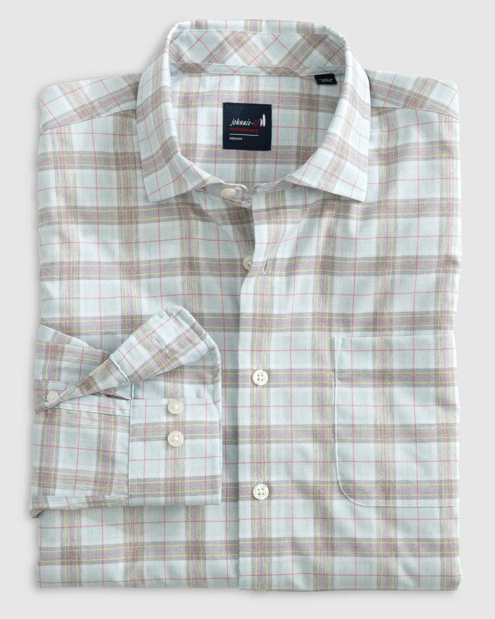 Johnnie-O Chan Performance Button Up Shirt: Maliblu