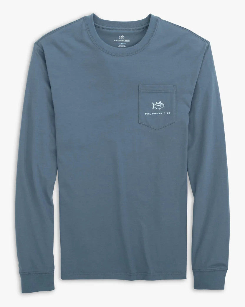 Southern Tide Jon Boat Fishing Long Sleeve T-Shirt: Blue Haze