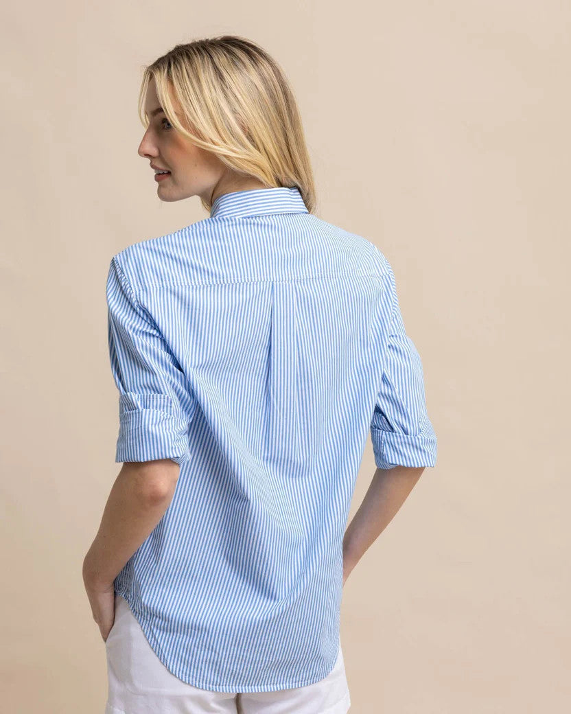 Southern Tide Katherine Stripe Shirt: Blue Fin