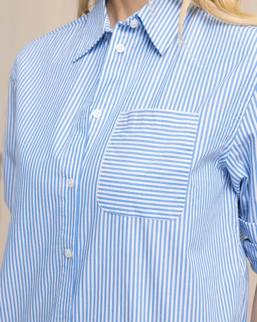 Southern Tide Katherine Stripe Shirt: Blue Fin