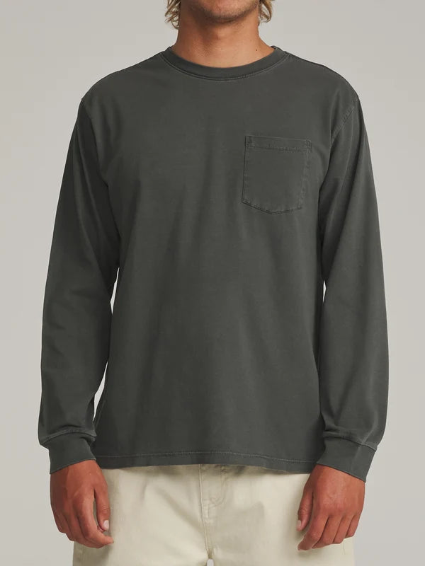Katin Base Long Sleeve Tee: Black Vintage Wash