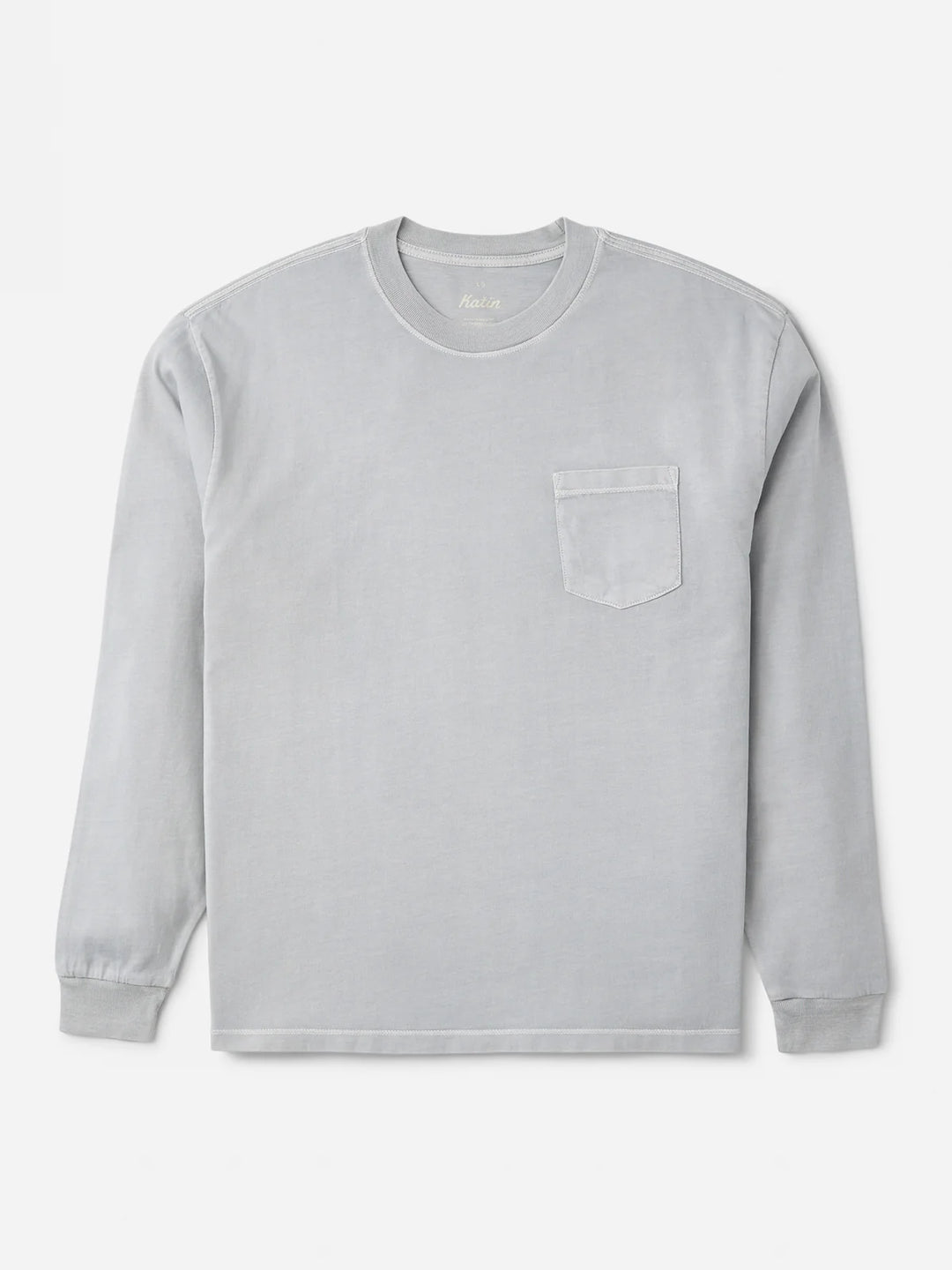 Katin Base Long Sleeve Tee: Gray Blue Vintage Wash