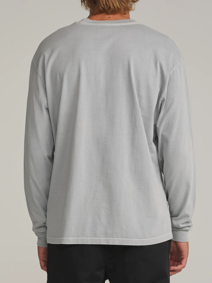 Katin Base Long Sleeve Tee: Gray Blue Vintage Wash