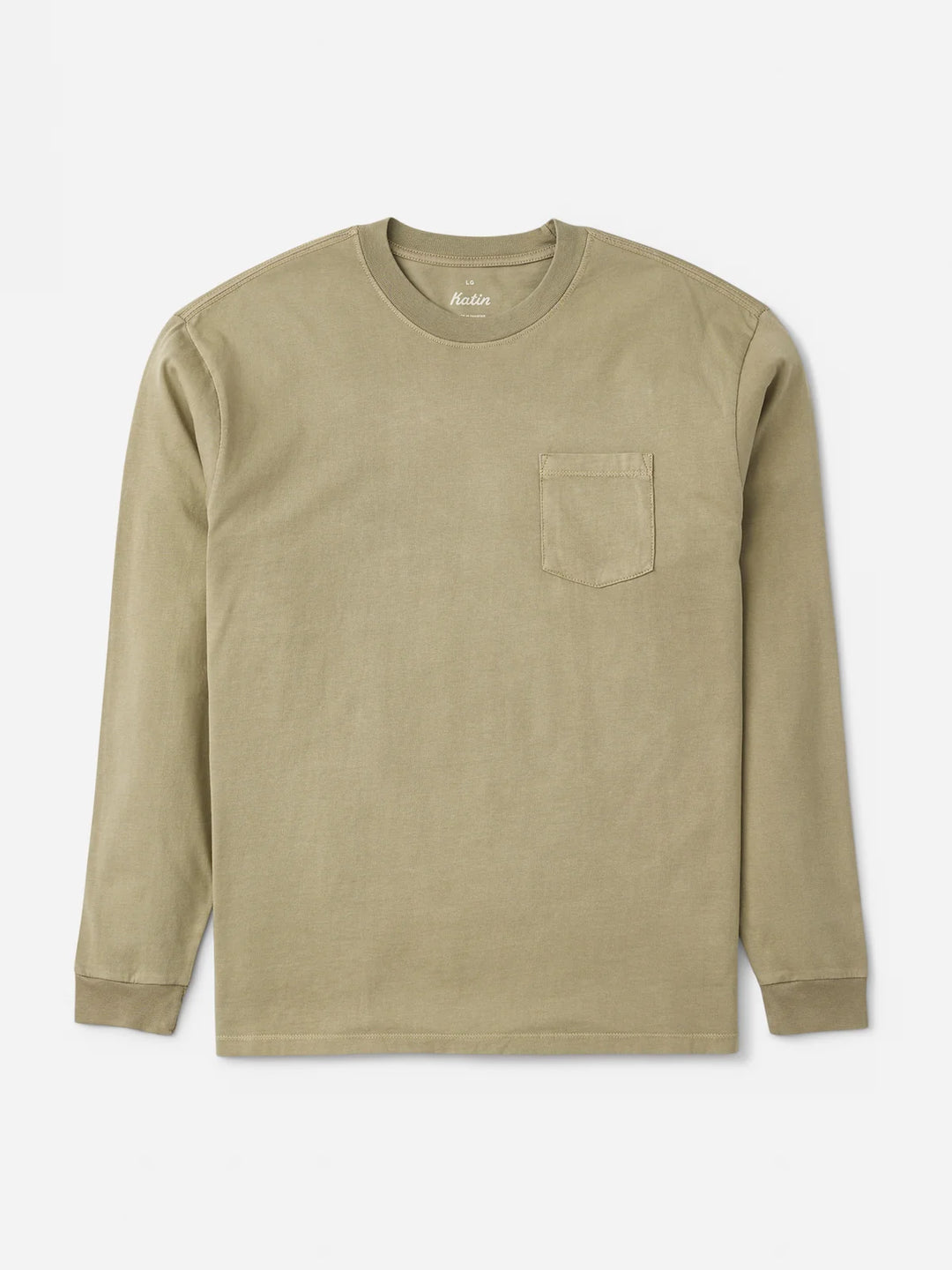 Katin Base Long Sleeve Tee: Olive Vintage Wash