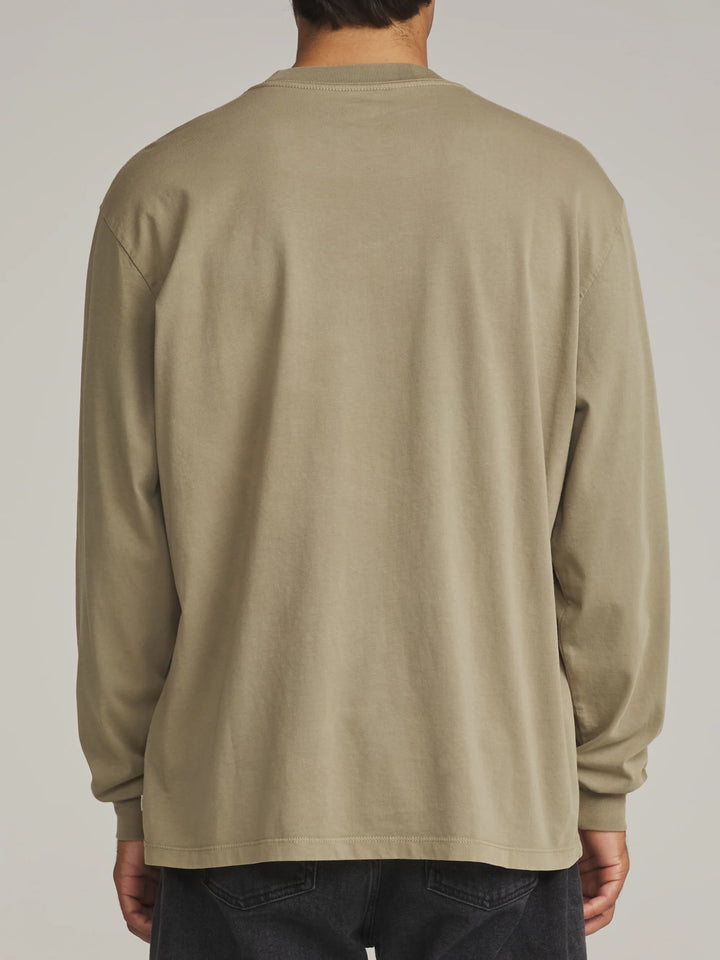 Katin Base Long Sleeve Tee: Olive Vintage Wash