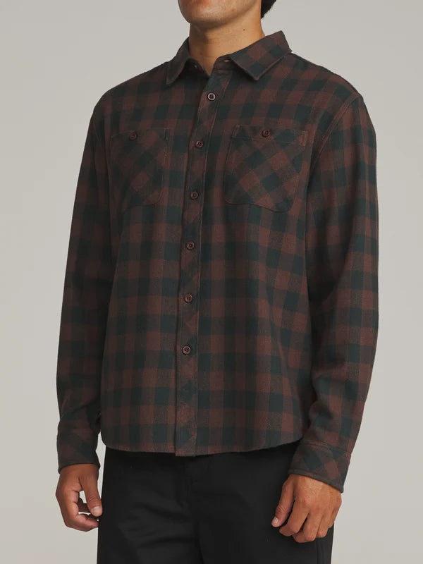 Katin Sierra Flannel: French Roast Plaid
