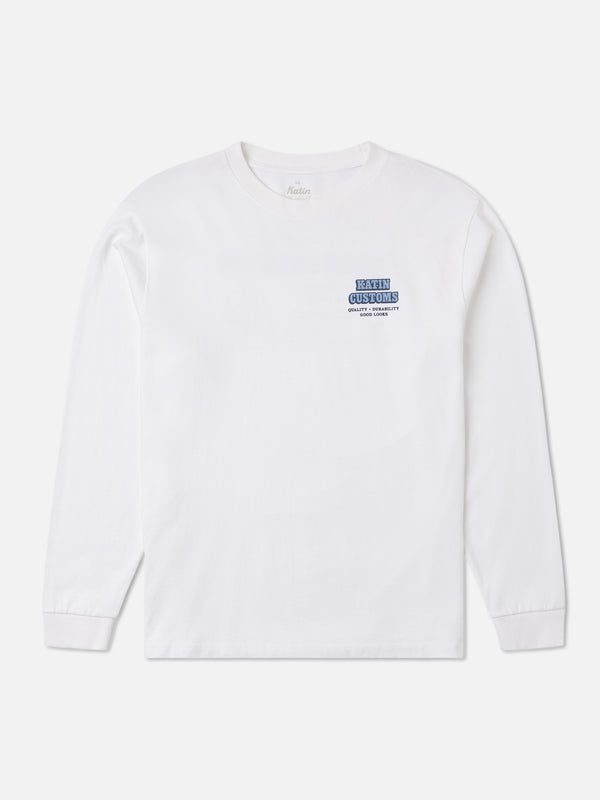 Katin Lorry Box Fit Long Sleeve Tee: White