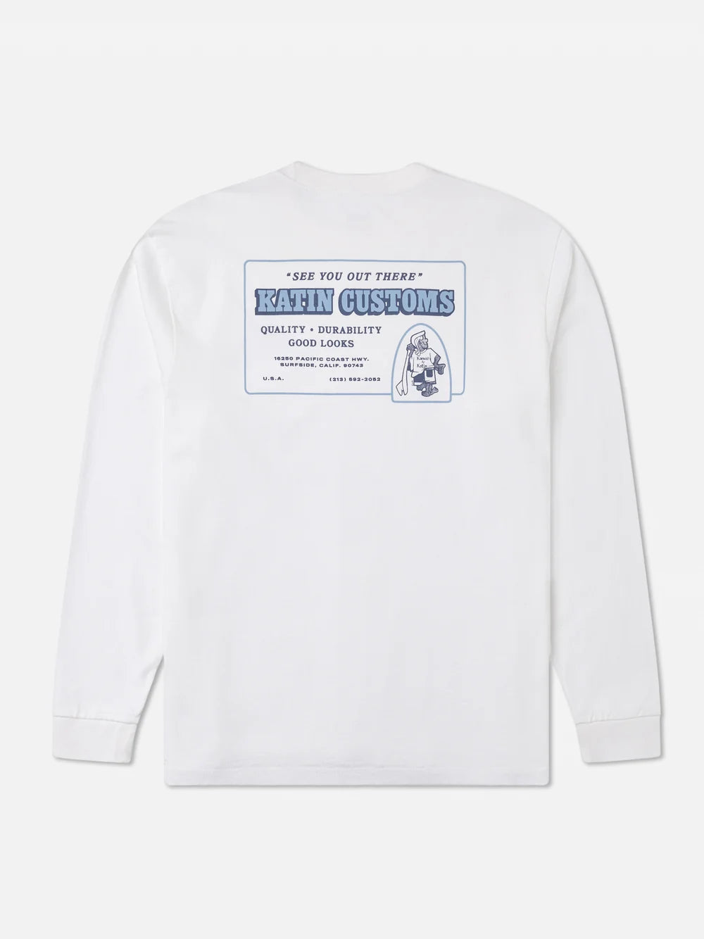 Katin Lorry Box Fit Long Sleeve Tee: White