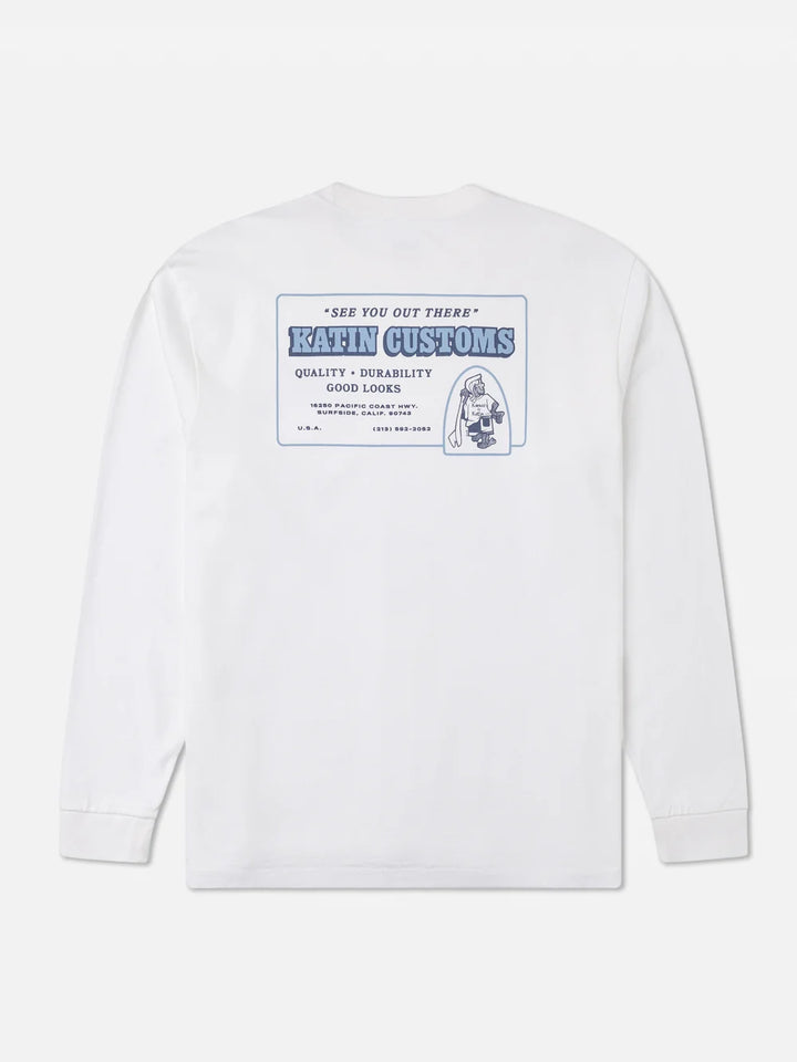 Katin Lorry Box Fit Long Sleeve Tee: White