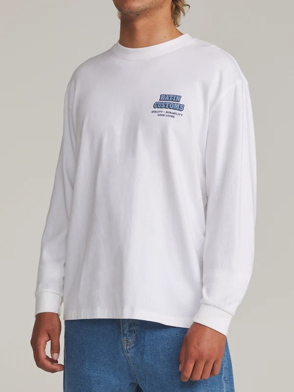 Katin Lorry Box Fit Long Sleeve Tee: White