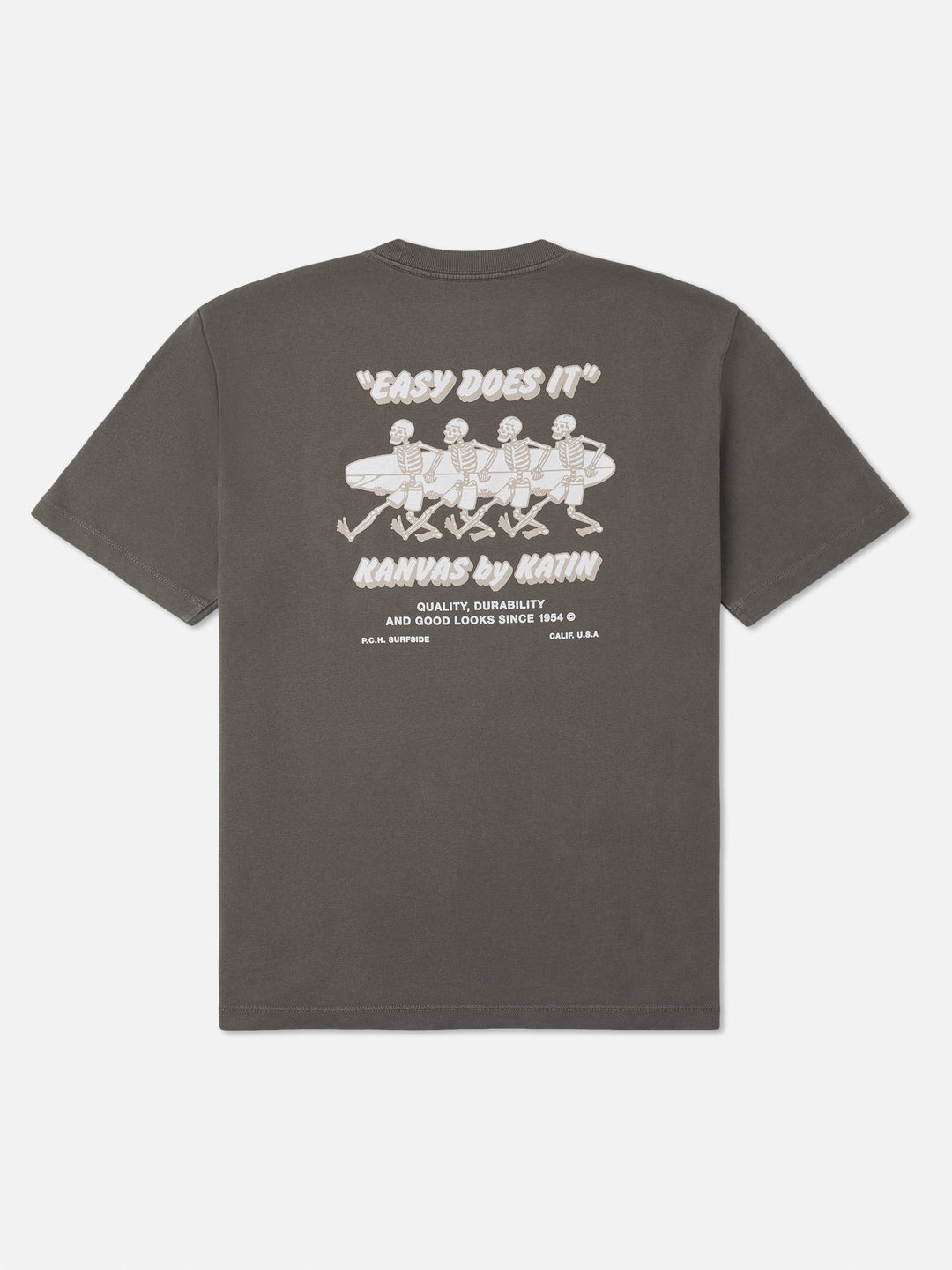 Katin Bones Box Fit Tee: Lead Vintage Wash