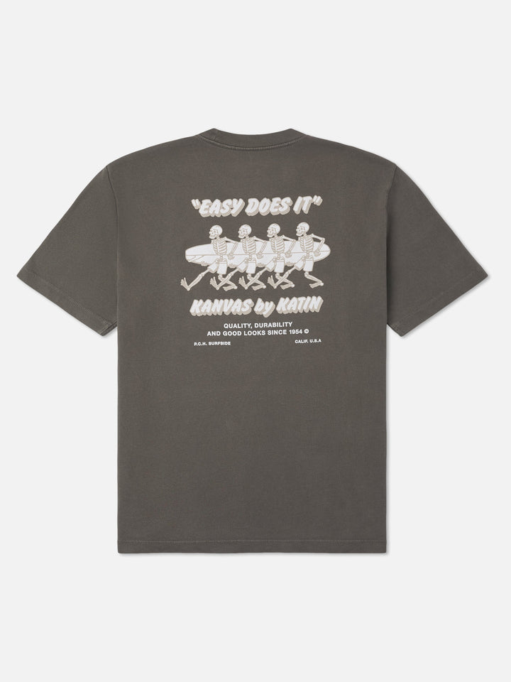 Katin Bones Box Fit Tee: Lead Vintage Wash
