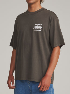 Katin Bones Box Fit Tee: Lead Vintage Wash