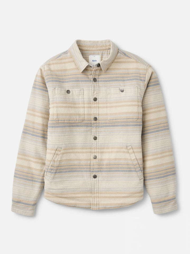 Katin Harold Stripe Shirt Jacket: Sand