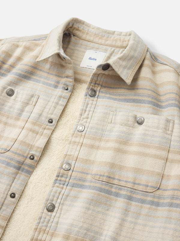 Katin Harold Stripe Shirt Jacket: Sand