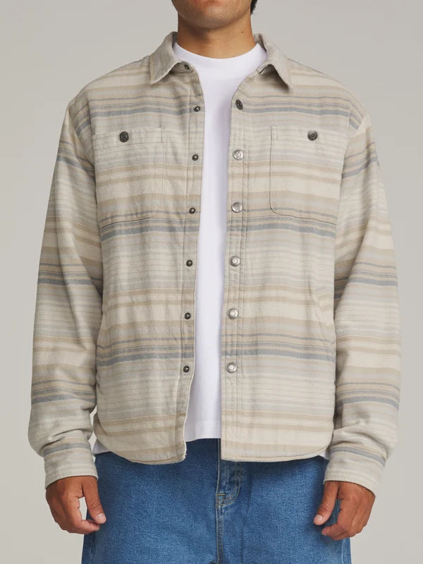 Katin Harold Stripe Shirt Jacket: Sand
